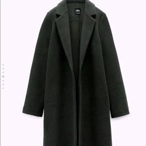 Zara dark green long pea coat